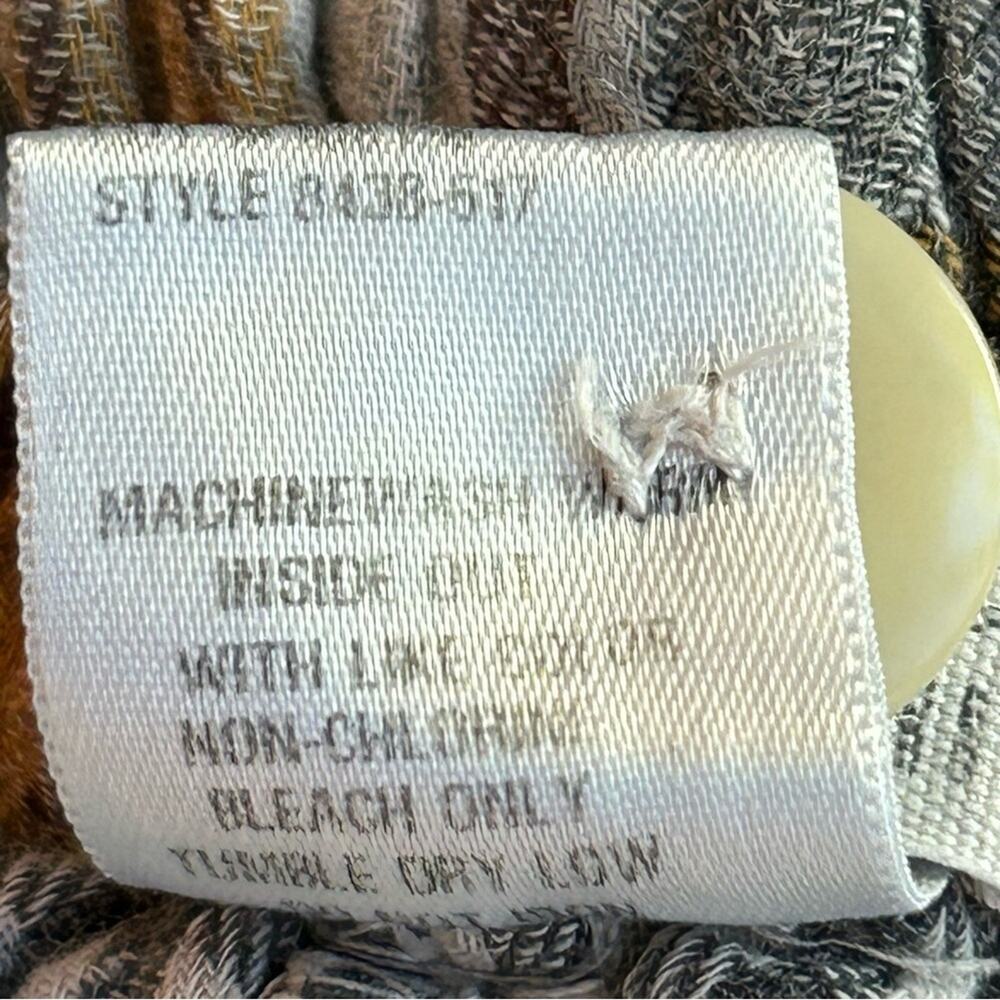 Free People + CP Shades Lourdes Grey, Orange, and Brown Plaid Button Up Pants M - Picture 11 of 12